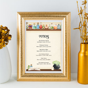 Assistant Party Cocktail Menu Carte Poster