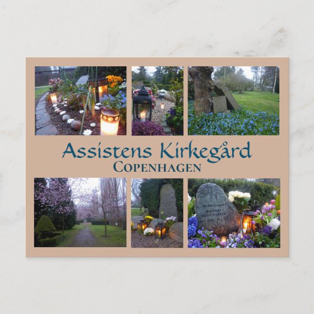 Assistens Kirkegård Collage 2 Postkarte (Vorderseite)