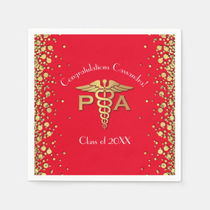 Assistent des Arztes PA-Abschluss Rot Gold Serviette