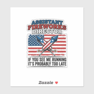 Assistent des Feuerwerksdirektors Lustiges patriot Aufkleber