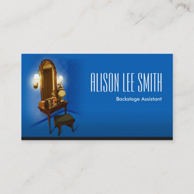 Assistent für SchönheitsBackstage Visitenkarte (Vorderseite)