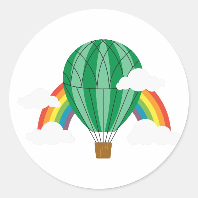 Assistent von Oz Balloon Runder Aufkleber (Vorderseite)
