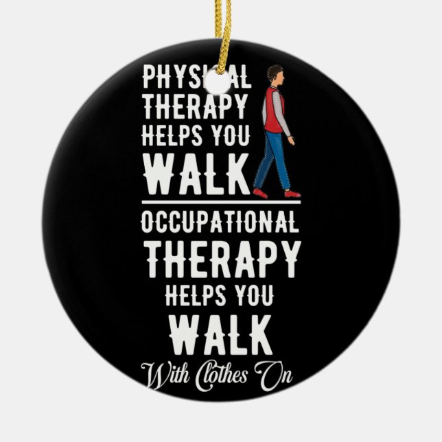Assistentin für Arbeitstherapie hilft Ihnen zu Fuß Keramik Ornament (Vorne)