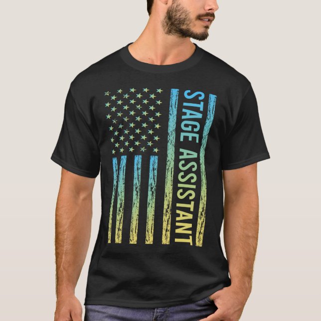 Assistentin für blaugelbe Bühne T-Shirt (Vorderseite)