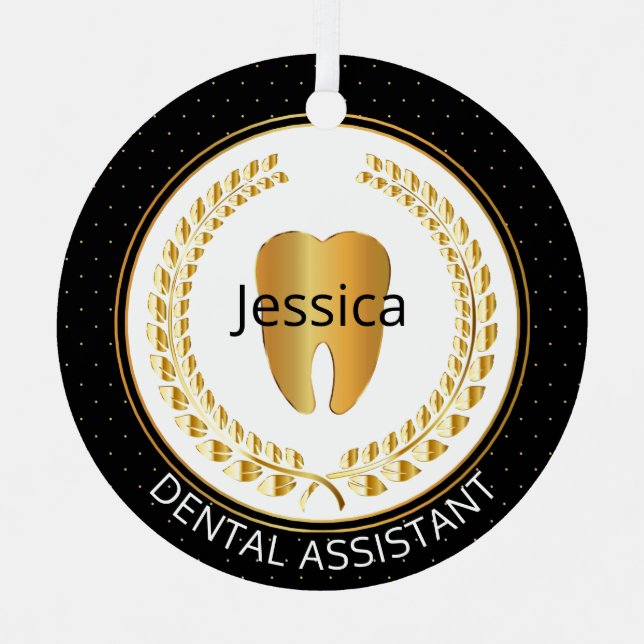🦷 Assistentin, Hygienist, Student - eine Seite Ornament Aus Metall (Vorderseite)