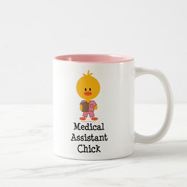 Assistenzarzt-Küken-Tasse Zweifarbige Tasse (Rechts)