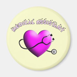 Assistenzarzt ROSA-HERZ Entwurfs-Geschenke Magnet