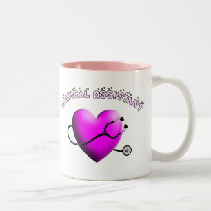 Assistenzarzt ROSA-HERZ Entwurfs-Geschenke Zweifarbige Tasse