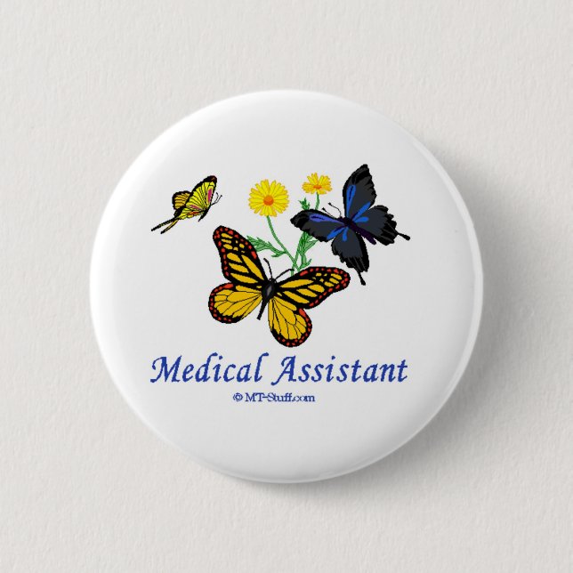 Assistenzarzt-Schmetterling Button (Vorderseite)