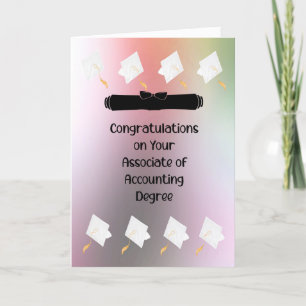 Associate Degree in Buchhaltung mit Caps Card Dankeskarte