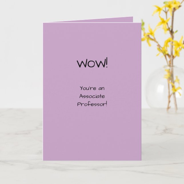 Associate Professor gratulieren der Tenure Academy Karte (Gelbe Blume)