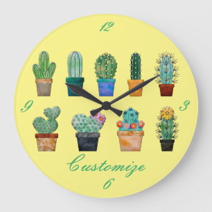 Assorted Cactus Pflanze Thunder_Cove Große Wanduhr