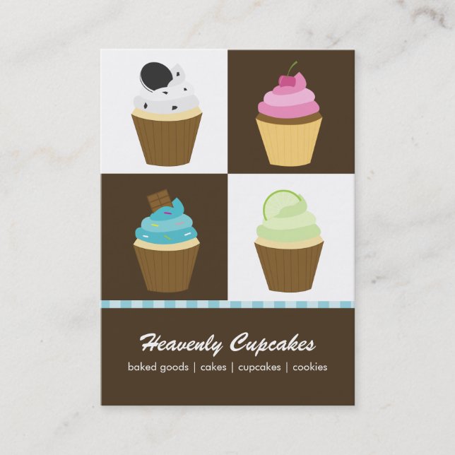 Assorted Cupcakes Business Cards Visitenkarte (Vorderseite)