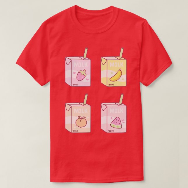 Assorted Fruits Flavored Milk Boxes Doodle T-Shirt (Design vorne)