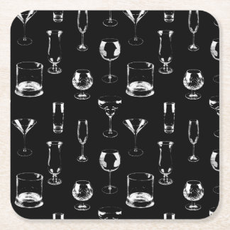Assorted Glasses Rechteckiger Pappuntersetzer