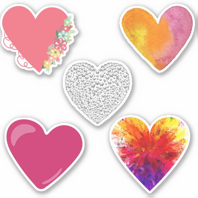 Assorted Heart Stickers Aufkleber (Vorderseite)