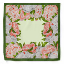 Assorted Peonies on a Bandana