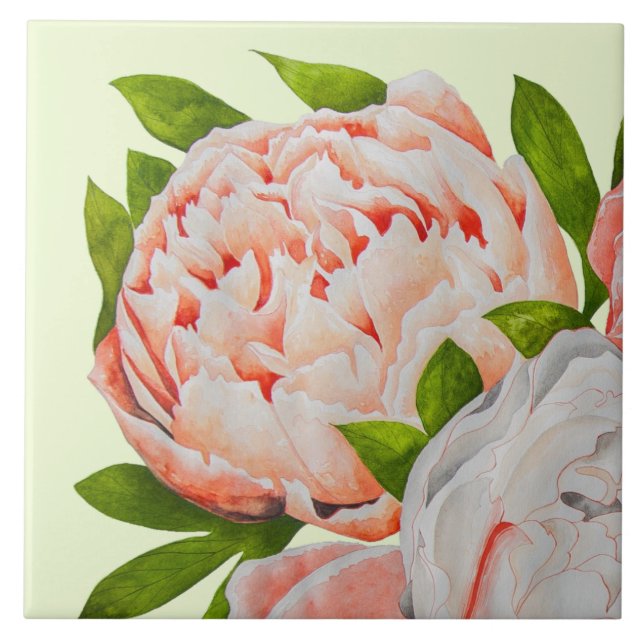Assorted Peonies on a Ceramic Tile (A) Fliese (Vorderseite)