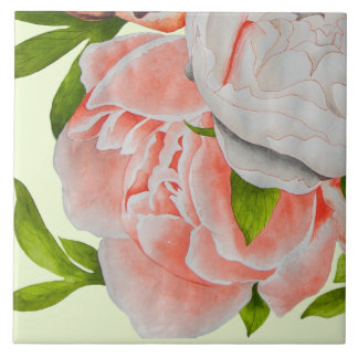 Assorted Peonies on a Ceramic Tile (C) Fliese