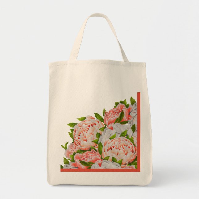 Assorted Peonies on a Grocery Tasche (Vorne)