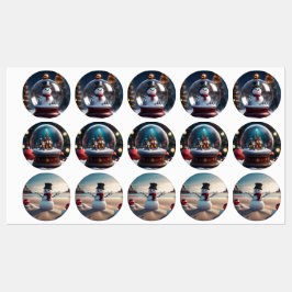 Assorted Snowman Stickers Etiketten