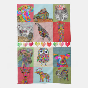 Assortiment animal peint en Whimsical Serviettes d