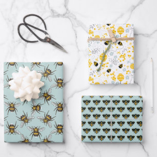 Assortiment d'abeilles Six feuilles de papier d'en