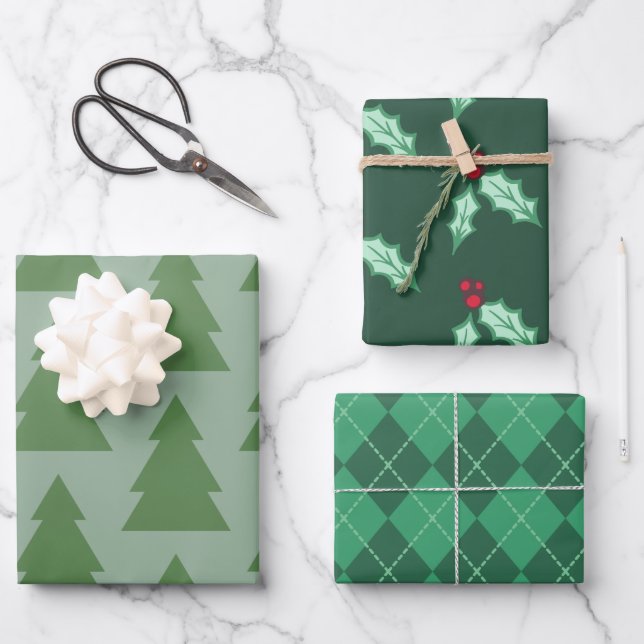Assortiment de papier d'enveloppement de Noël Moti (Recto)