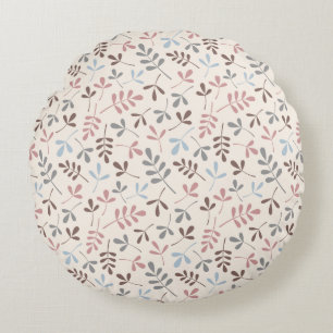 Asstd verlässt grauem Taupe blaue rosa Creme Rpt Rundes Kissen