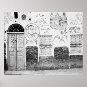 Assuan Ägypten, dekoriertes Haus Poster