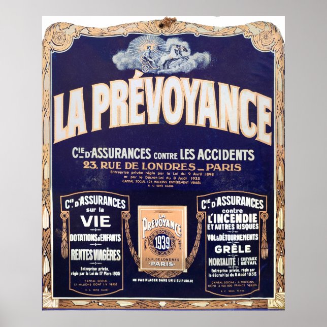 Assurance accident, Poster vintage. (Devant)