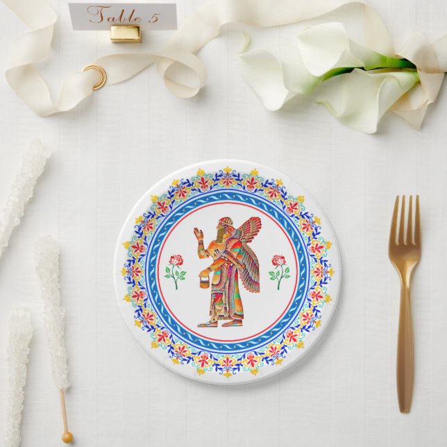 Assyrian Anunnaki in der Farbpapierplatte Pappteller (Hochzeit)