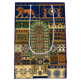 Assyrian Deity Apkallu, Winged Genius, Sun & Lion Mittlere Geschenktüte