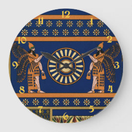 Assyrian Deity Called an Apkallu or Winged Genius Große Wanduhr