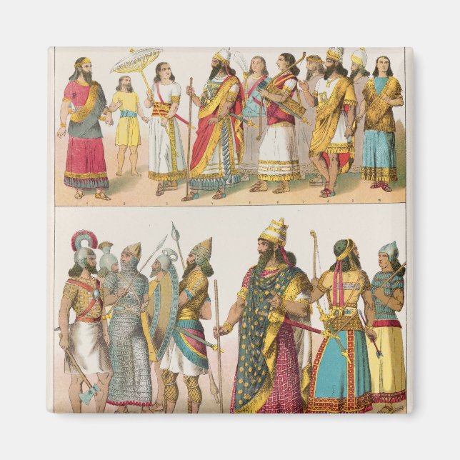 Assyrian Dress, aus 'Trachten der Voelker', 1864 Magnet (Vorne)