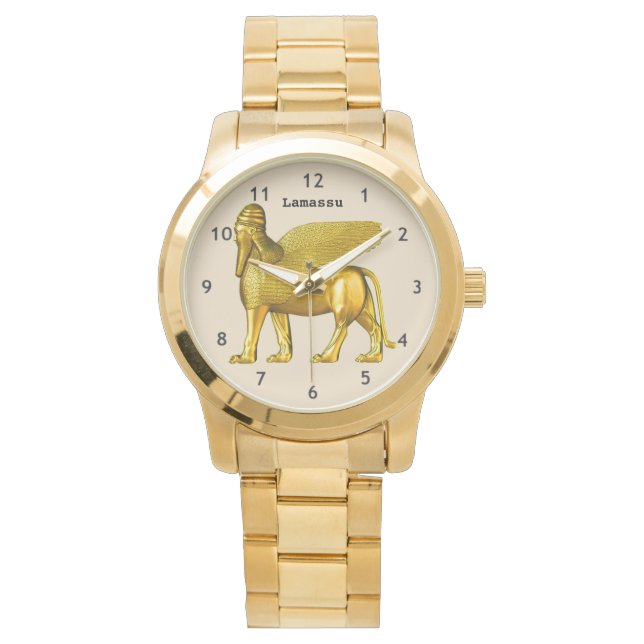 Assyrian Golden Lamassu eWatch Armbanduhr (Vorderseite)