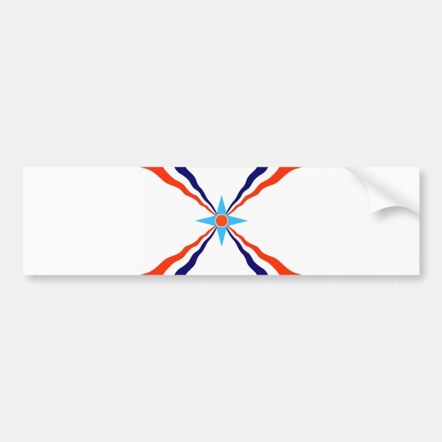 assyrian Leuteflagge Autoaufkleber (Vorne)
