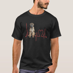 Assyrian Mastiff Hund Heartbeat EKG Meine Hunde si T-Shirt