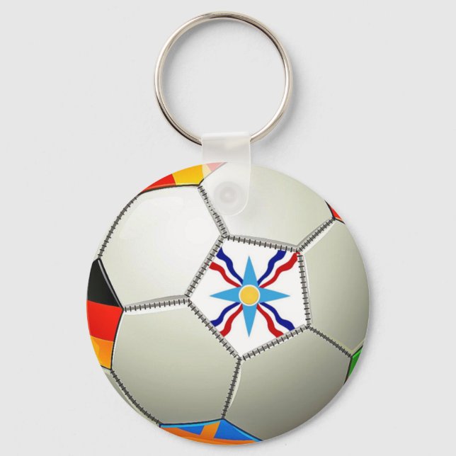 Assyrianer Soccer Button-Schlüsselanhänger Schlüsselanhänger (Vorderseite)
