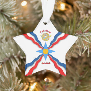 Assyrianische Flagge Akrylverzierung, Star Ornament