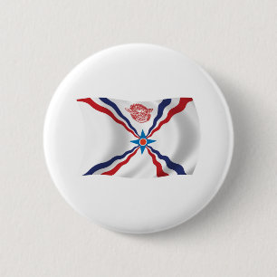 Assyrische Nationalflagge Knopf Button