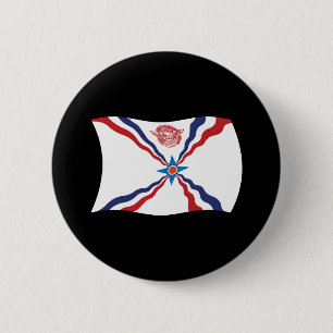 Assyrische Nationalflagge Knopf Button