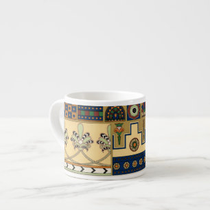 Assyrische retro Blumenmuster Espressotasse