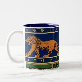 Assyrisches Vintages Muster Zweifarbige Tasse