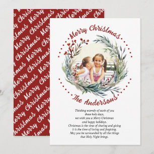 Äste für Weihnachtskränze Grünbeeren Foto Feiertagskarte