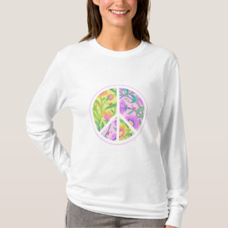 Aster Floral Peace Sign mit Lady Bugs T-Shirt