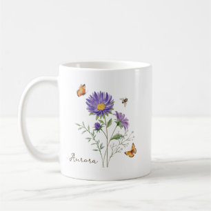 Aster-Geburtsmonatsblume Kaffeetasse