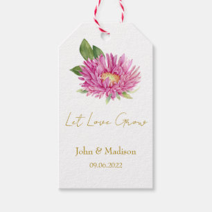 Aster   Lass Liebe Hochzeitssamen wachsen  Geschenkanhänger