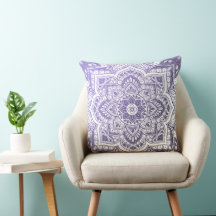 Aster Mandala Throw Pillow