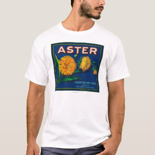 Aster-Marken-Zitrusfrucht-Kisten-Aufkleber T-Shirt